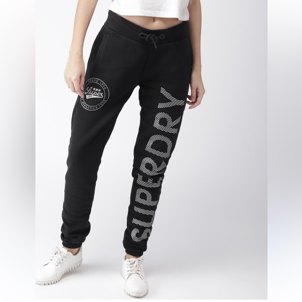 Superdry Black Sweatpants with Logo
